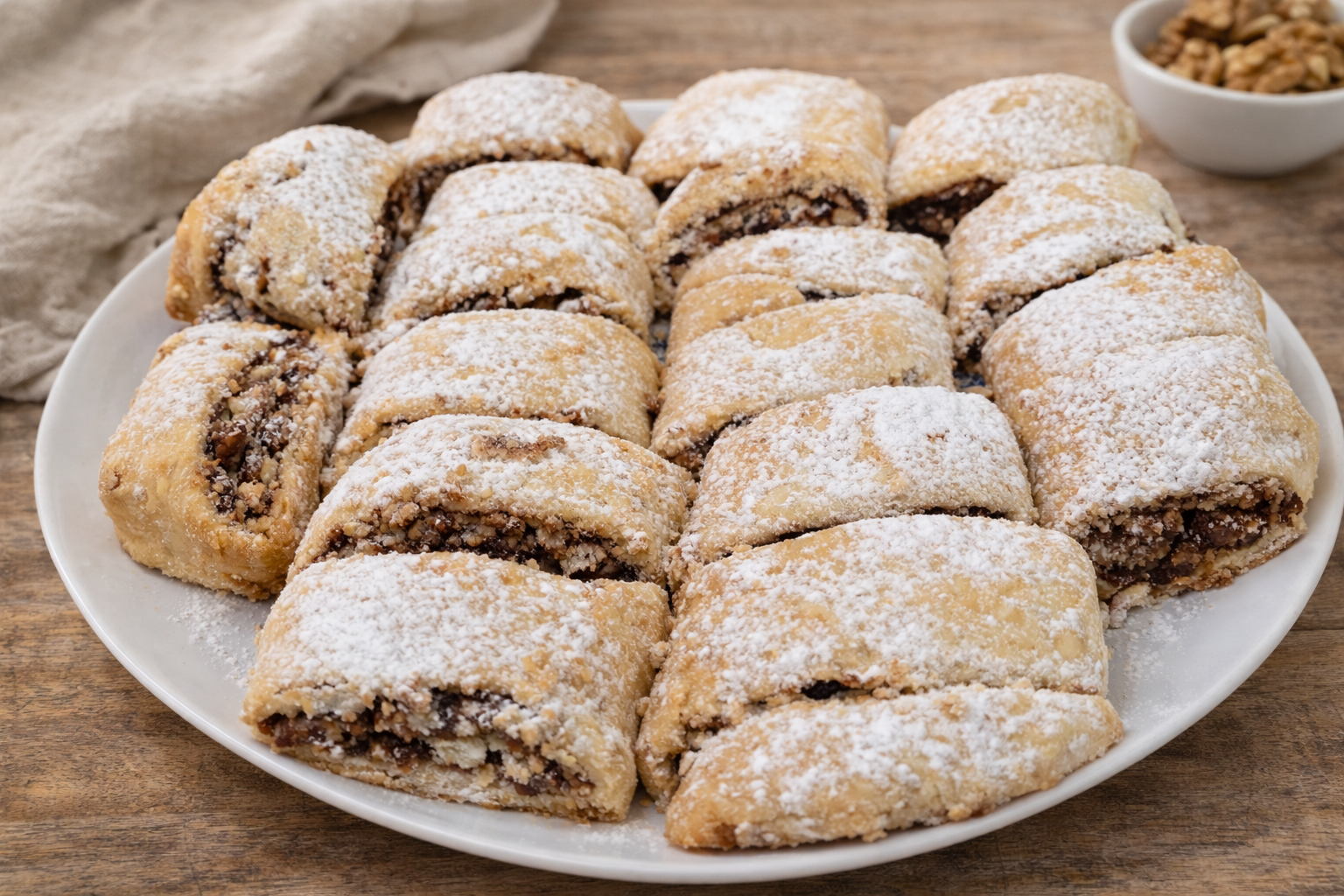 עוגיות מגולגלות במילוי תמרים